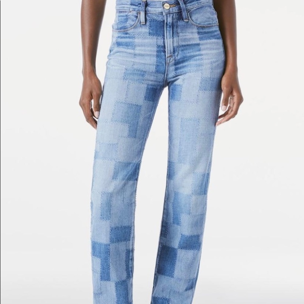 Frame patchwork denim